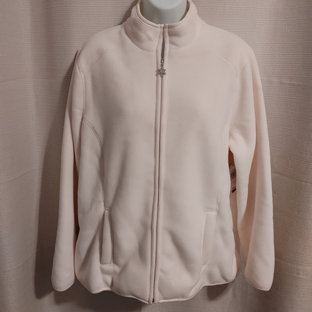 (4/$20) Tradition Women's Soft Cream Fleece Jacket Size L (14-16), New With Tags